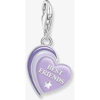 Silver Best Friends Purple Cold Enamel Heart Charm 2046-664-13