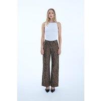 Leopard Print Detail Trousers