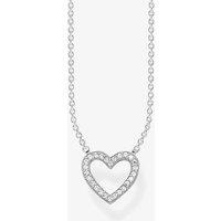 THOMAS SABO Women's Silver Cubic Zirconia Open Heart Necklace KE1554-051-14-L45V