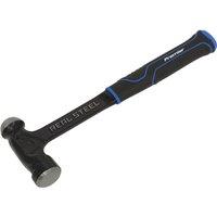 Loops 24oz One Piece Steel Ball Pein Hammer - Shock Reducing Textured Rubber Grip in Metallics