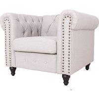 Retro Tub Chair, Upholstered Single Chair with Nail Decor