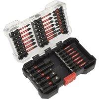Loops 34 Piece Impact Grade Power Tool Bit Set - S2 Steel Bits - Plastic Storage Case in Metallics