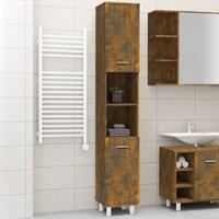 Berkfield Home Bathroom Cabinet Smoked Oak 30x30x179 cm Engineered Wood in Brown | Size: 30 x 30 x 179 cm