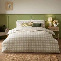 Furn Hartsford Check Printed Duvet Cover Set in Beige | Size: King