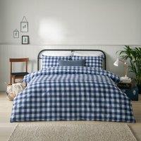 Furn Hartsford Check Printed Duvet Cover Set in Navy | Size: Super King