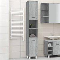 Berkfield Home Bathroom Cabinet Grey Sonoma 30x30x179 cm Engineered Wood | Size: 30 x 30 x 179 cm