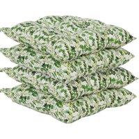 Dibor Set of 4 Green Leaf Print Indoor Dining Chair Seat Pad Cushions L40cm x W40cm | Size: 40 cm x 40 cm
