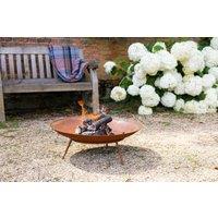 Primrose Corten Steel Fire Pit Round Bowl 61cm Round in Red