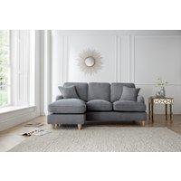 The Great Sofa Company Orla Left Hand Chaise Sofa Manhattan Navy in Charcoal