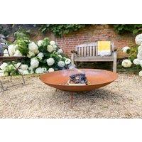 Primrose Corten Steel Fire Pit Round Bowl 80cm Round in Red