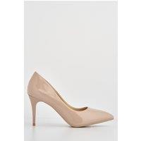Miss Diva Women's Ingrid Pointed Toe Patent PU Court Shoes Heels in Nude | Size: 7
