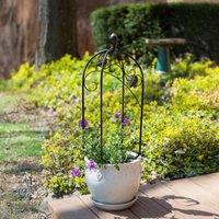 Primrose Scroll & Ivy Metal Pot Trellis Topper in Bronze 60cm