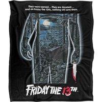 Warner Brothers Friday The 13Th Logo Silky Touch Super Soft Throw Blanket 152x127cm in White | Size: 152x127 cm