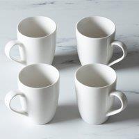 Carnaby 'Islington' White Porcelain Kitchen Mugs Set of 4 Ceramic Coffee & Tea | Size: 4 Pack