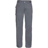 Russell Men's Polycotton Twill Work Trousers in Grey | Size: 38R