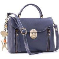 Athena Leather Top Handle Bag With Detachable Crossbody Strap