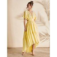 Cut Out Back Short Sleeve Maxi Holiday Dress
