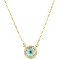 Latelita Women's Evil Eye Mother Of Pearl Necklace Cz Gold in White