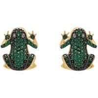 Latelita Women's Leap Frog Stud Earrings Gold in Green