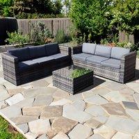 Oseasons Malta Rattan 6 Seater Corner Set in Grey