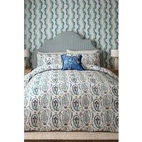 Sanderson 'Jamilia' Cotton Duvet Cover Set in Blue | Size: Super King