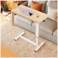 Height Adjustable Laptop Table with Storage Shelf Mobile Overbed Desk