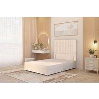 Somnior Eleanor Divan Bed with 54 Floor Standing Headboard Velvet in Ivory | Size: Small Double