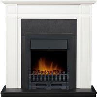 Adam Fires & Fireplaces Adam Georgian Fireplace in Pure White & Black with Blenheim Electric Fire in Black, 39 Inch