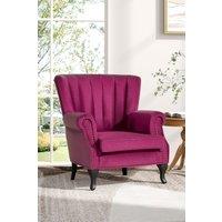 Old-fashion Velvet Wing Back Armchair with Studs
