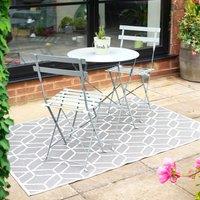 Bravich LTD Manarola 3 Piece Garden Foldable Metal Bistro Set in Grey
