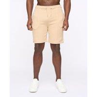 Duck&Cover Hannings Men's Pintuck Jogger Shorts with Stretch in Stone | Size: Large