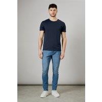 Burton Men's Stone Wash Stretch Slim Fit Jeans in Light Blue | Size: 36S