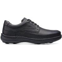 Clarks Men's Nature Three Black Leather Derby Shoes, Lace Up | Size: 11-Standard Fit