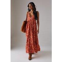 Cheesecloth High Low Button Front Strappy Midi Sundress