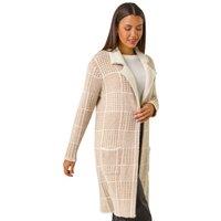 Patchwork Check Collar Pocket Cardigan