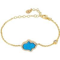 Latelita Women's Hamsa Opalite Turquoise Blue Bracelet Gold