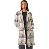 Patchwork Check Collar Pocket Cardigan