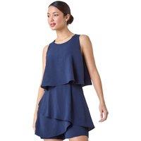 Textured Plain Tiered Playsuit