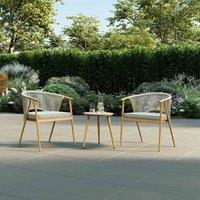 Charles Bentley Almada Bistro Set in Grey | Size: 2 Seater