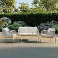 Charles Bentley Almada 4 Seater Lounge Set in Grey | Size: 4 Person