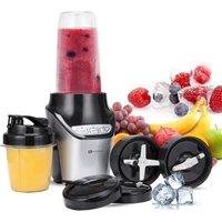 PureMate Blender & Food Processor - Powerful 18, 000 RPM Extractor Blends Frozen Fruit, Nuts & Ice - 1000W Motor w/ Stainless Steel Blades & 3
