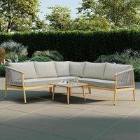 Charles Bentley Almada 4-5 Seater Corner Lounge Set in Grey | Size: 4 Person