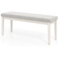 Gymax Upholstered Dining Bench Modern Linen Padded Shoe Bench in Light Grey