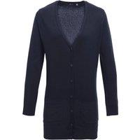 Premier Women's Longline V Neck Cardigan in Navy | Size: 24