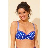 Beachcomber Women's Contrast Stitch Underwired Bikini Top in Cobalt | Size: 20