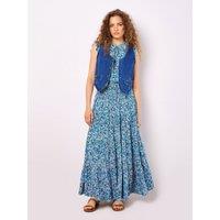 Apricot Women's Ditsy Floral Tiered Maxi Skirt in Cream | Size: 18