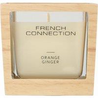 French Connection Natural Wooden Surround Range Candle Orange & Ginger 200G (1-Wick)- FCC002BRS in Beige