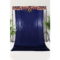 Neel Blue Shiny Sequin Backdrop Glitter Curtain - 4x9FT in Royal