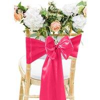 Neel Blue Set of 25 Satin Chair Sashes for Weddings Birthday Party Decoration, 7" x 108" in Pink
