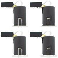 First Choice Lighting Set of 4 Fire Bathroom Downlights - Chrome IP65 Recessed Downlights in Silver
